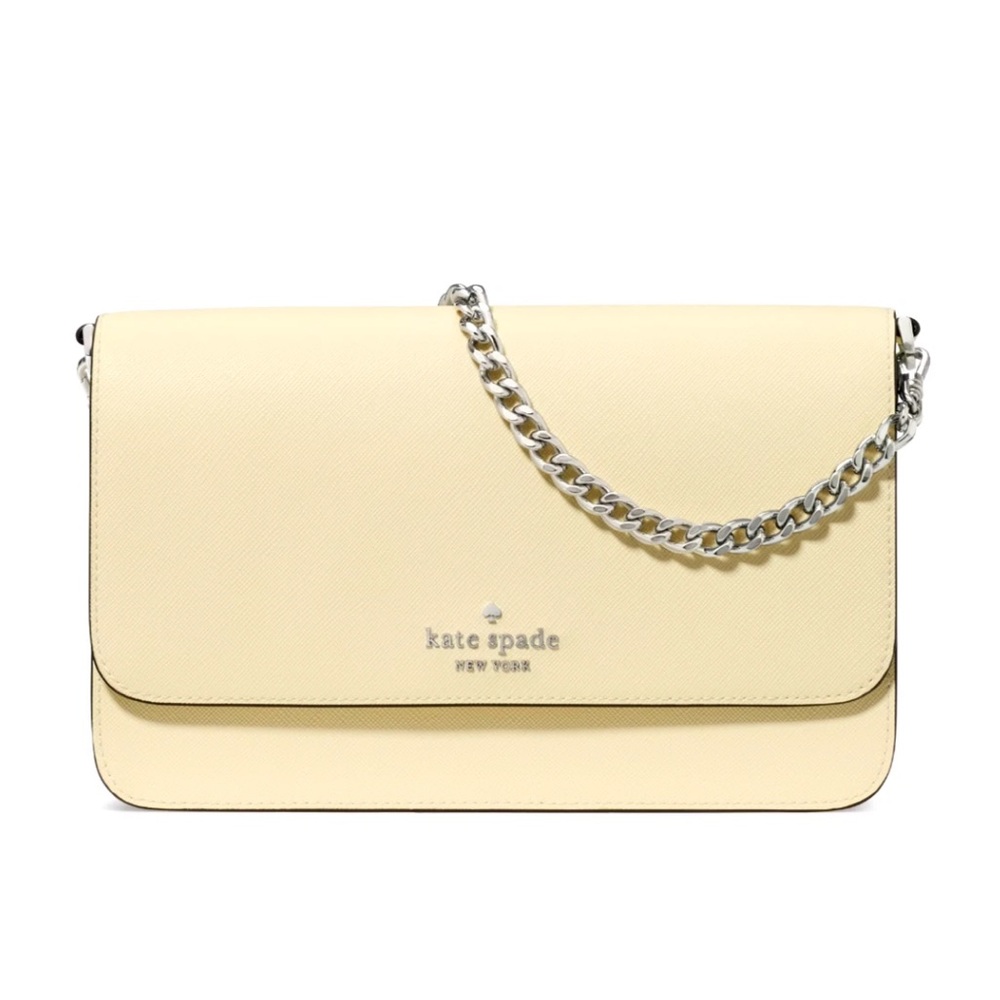 New Kate Spade Madison Medium Flap Convertible Crossbody Lemon Fondant